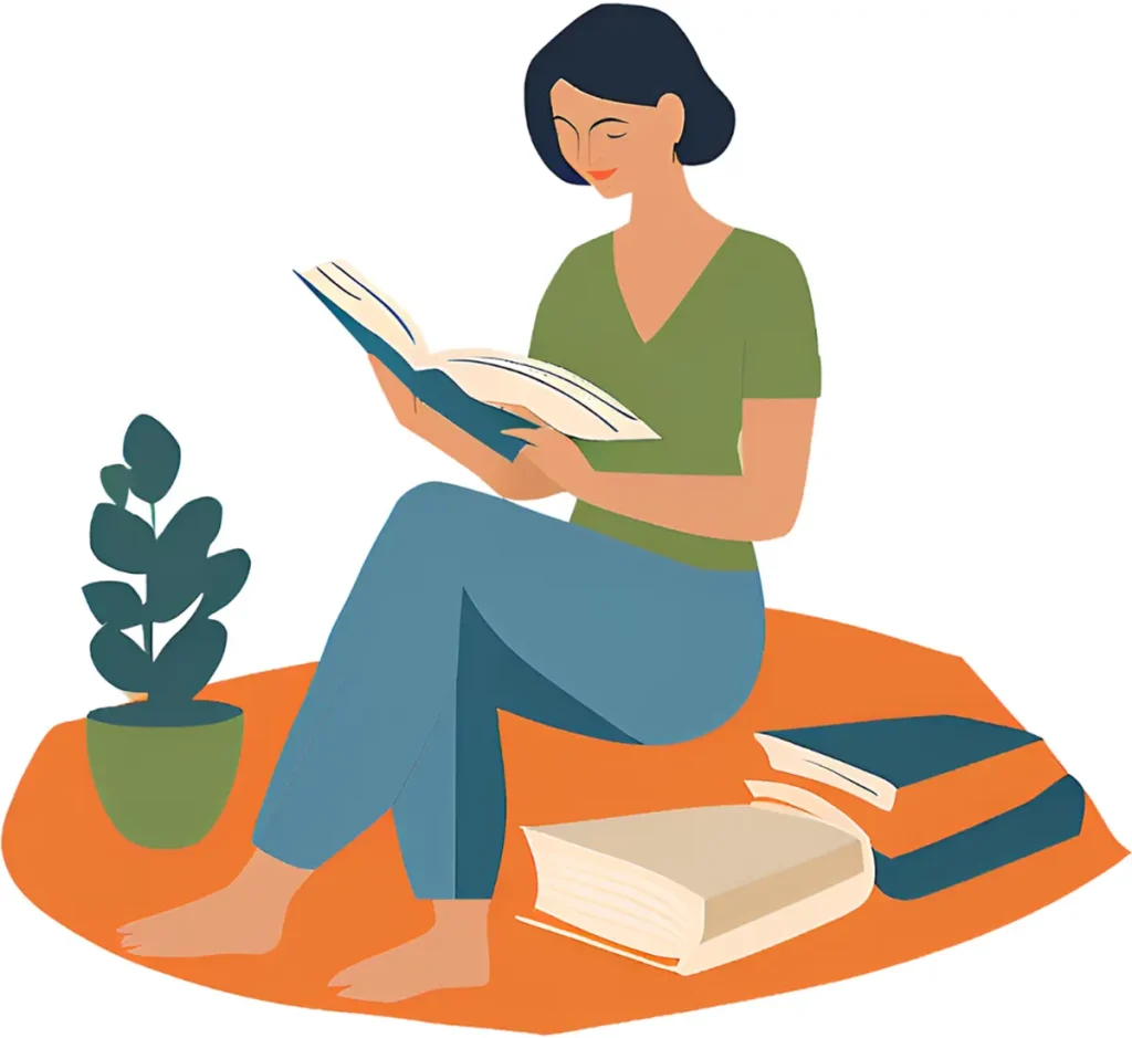 読書をする40代女性