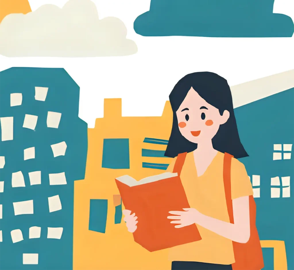 毎日忙しいけど、ちょっとした時間を見つけて読書をしている40代女性