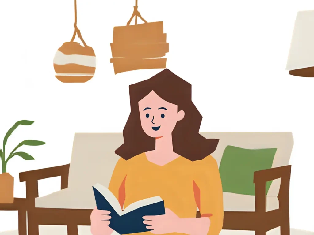 最近読書に夢中になっている40代女性
