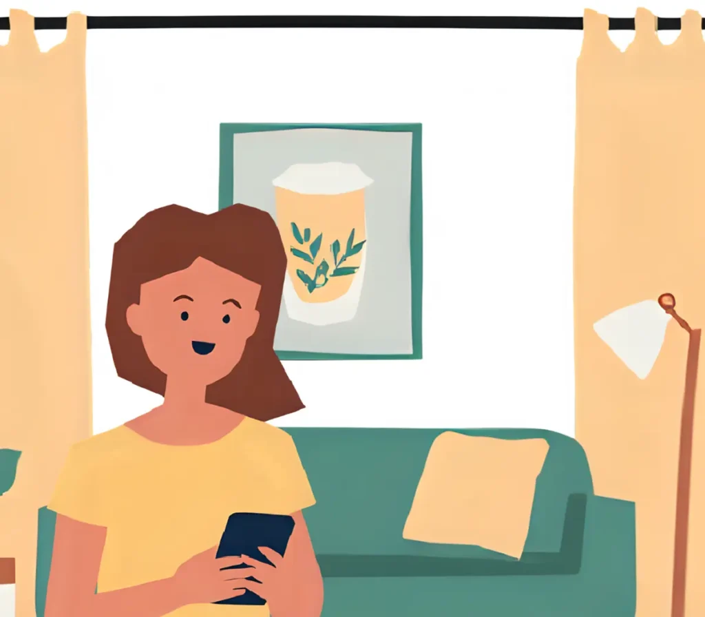 スマホを使って仕事も家事も楽をしている40代女性