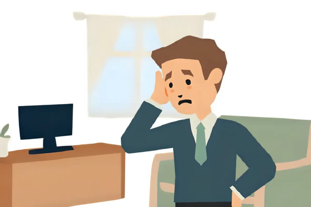 健康診断の結果が思わしくなく落ち込んでいる40代男性