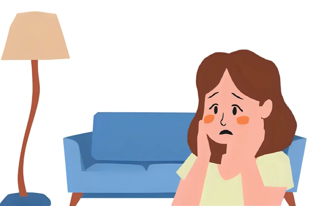 ペットロスで悲しんでいる40代女性