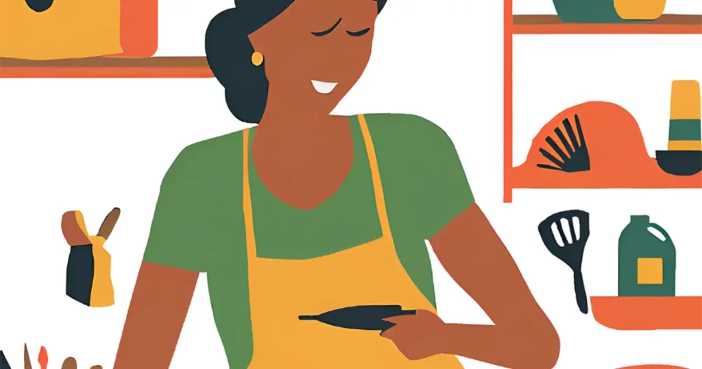40代女性が、diyしているところ