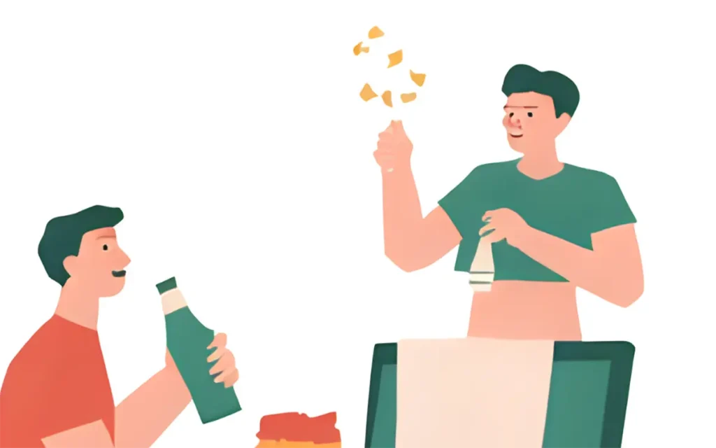 気が重いけど会社の飲み会に参加している40代男性