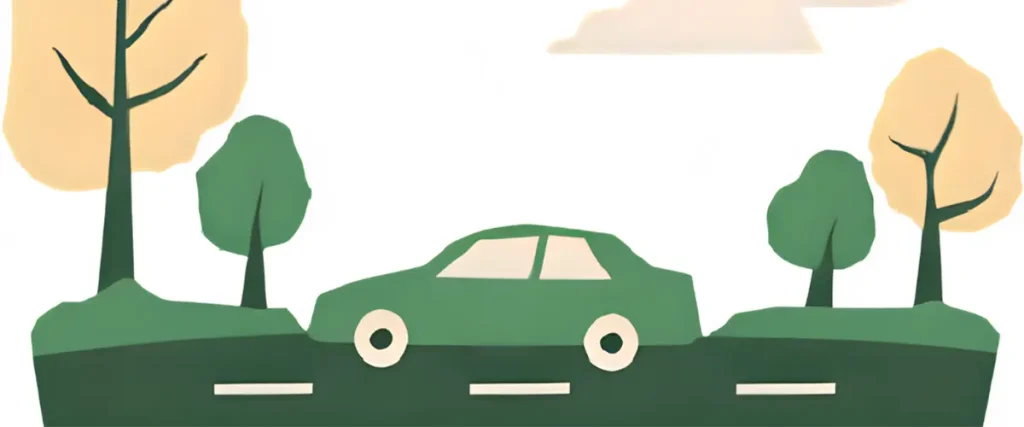 残クレを利用して車を購入。ドライブしているところ