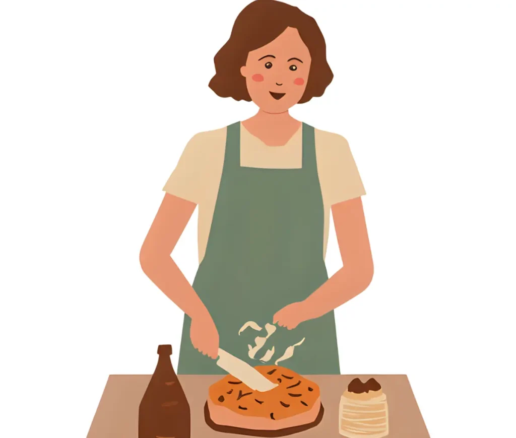 プロ顔負けなおいしそうなケーキを作っている40代主婦