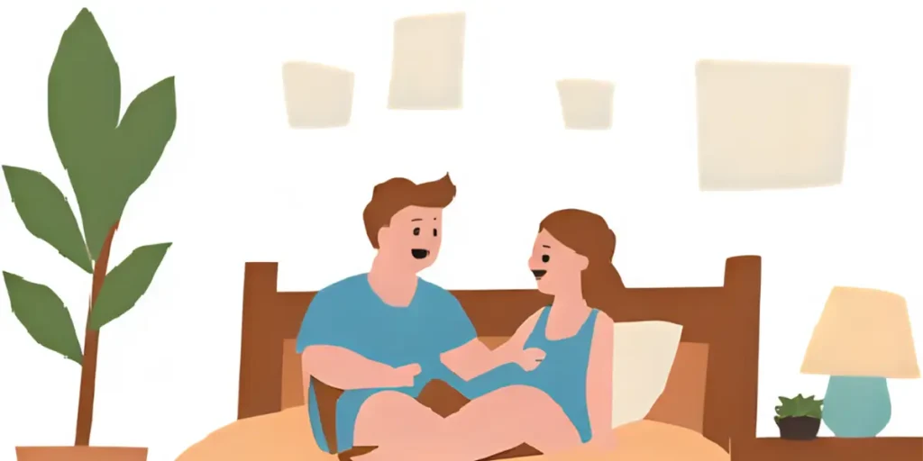ベッドでのスキンシップもある40代だけどラブラブな夫婦
