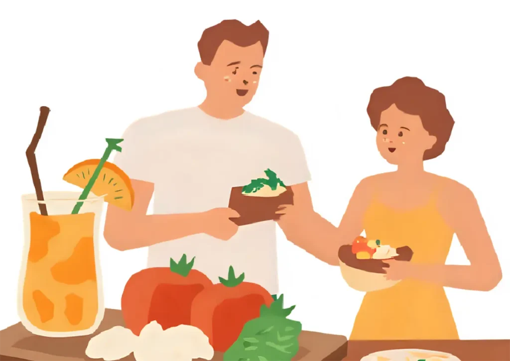 40代になって、中年太りにならないように食生活に気を配っている夫婦